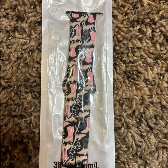 Apple Watch Band with Pink and Black Floral Design - Picture 1 of 1